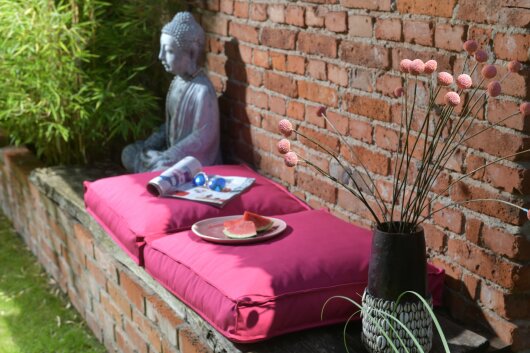 H.O.C.K. Classic Uni Outdoor Sitzkissen Palettenkissen Bodenkissen BODO 60x60x10cm himbeer raspberry C57