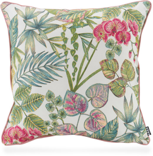 H.O.C.K. Eliza-Bouquet Outdoor Wendekissen Blumen-Motiv mit Keder 50x50cm green-berry