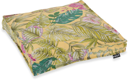 H.O.C.K. Eliza-Bouquet Outdoor Sitzkissen Blumen-Motiv 40x40x5cm gelb