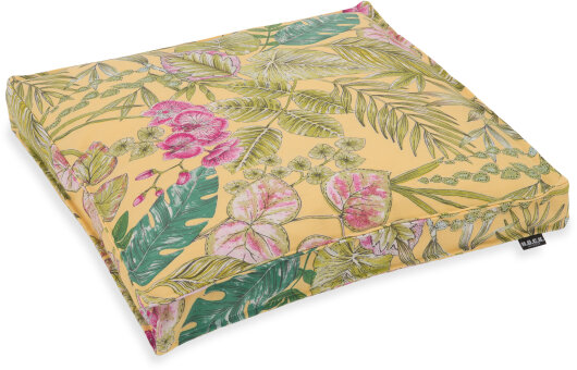 H.O.C.K. Eliza-Bouquet Outdoor Sitzkissen Blumen-Motiv 50x50x5cm gelb