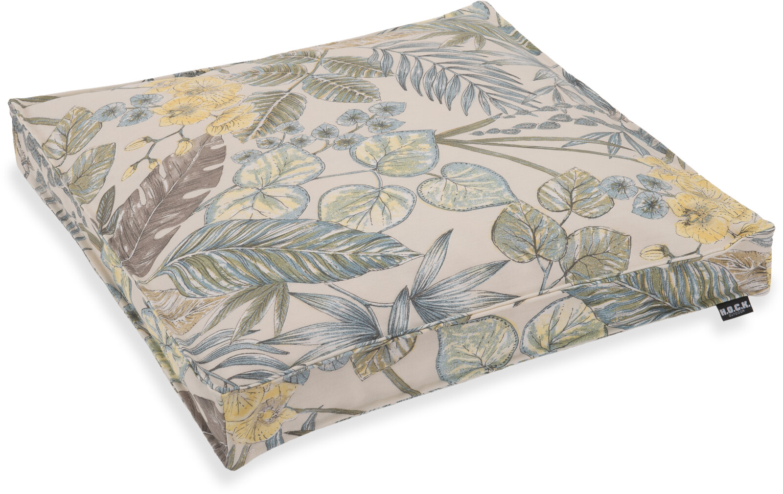 H.O.C.K. Eliza-Bouquet Outdoor Sitzkissen Blumen-Motiv 50x50x5cm natur