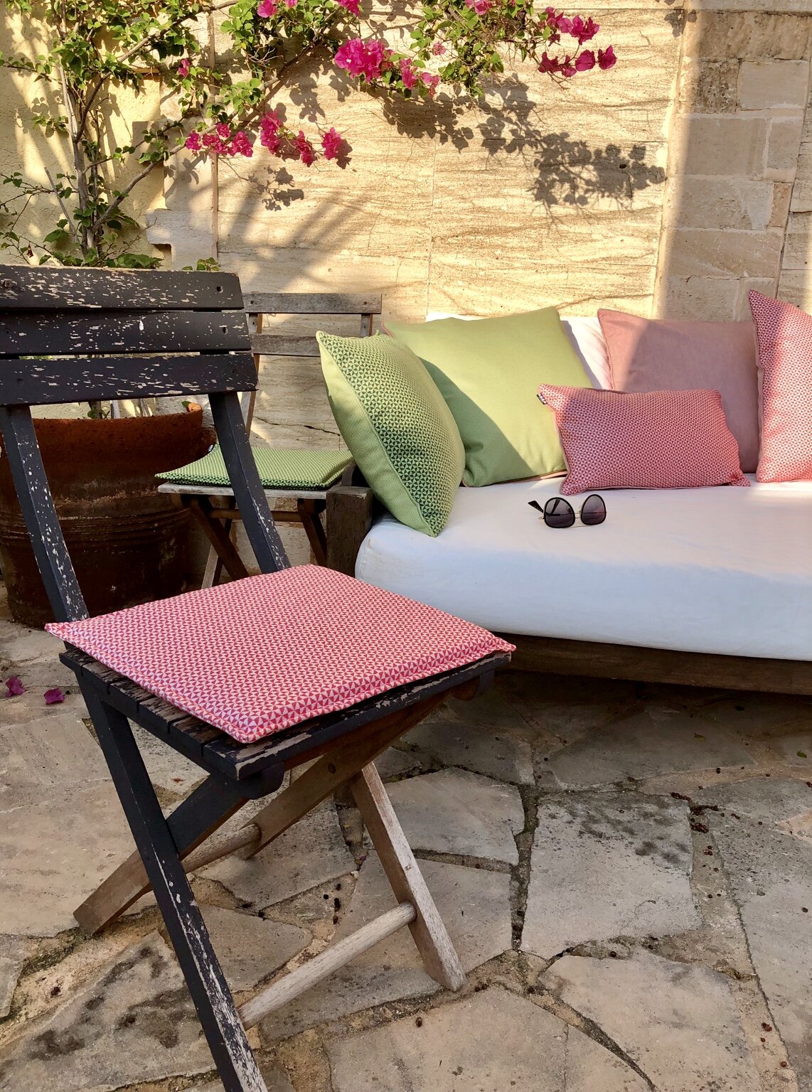 H.O.C.K. Sparkle Outdoor Kissen mit Keder 60x40cm grün