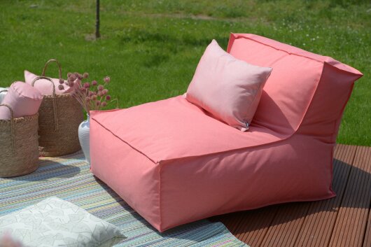 H.O.C.K. Sparkle Outdoor Kissen mit Keder 60x40cm coral rot