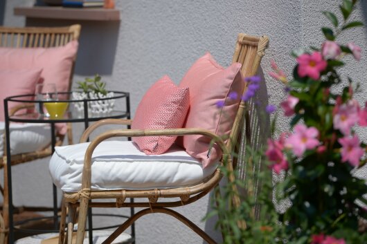 H.O.C.K. Sparkle Outdoor Kissen mit Keder 60x40cm coral rot