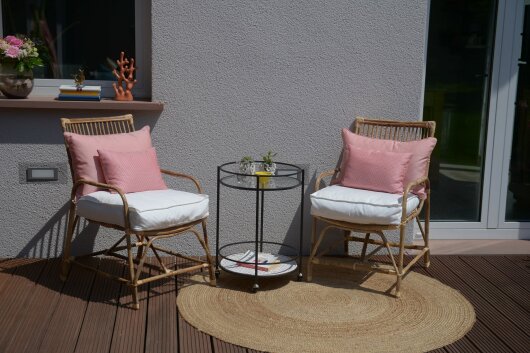 H.O.C.K. Sparkle Outdoor Kissen mit Keder 60x40cm coral rot