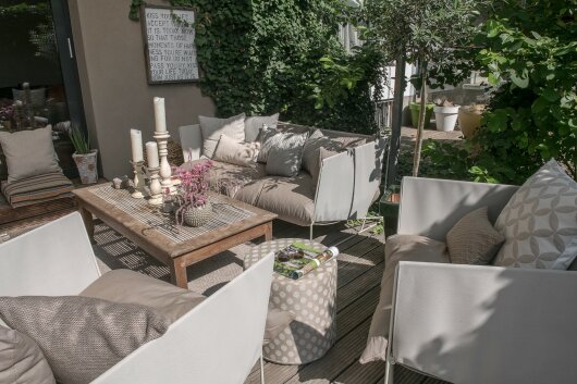 H.O.C.K. Lino-Leinen Outdoor Kissen mit Keder 60x60cm melange sand