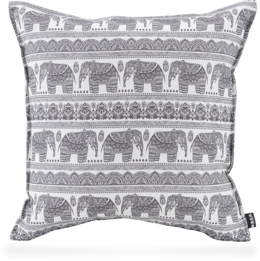 H.O.C.K. Ethno-Elephant Outdoor Wendekissen Elefanten-Motiv mit Biese 60x60cm grau