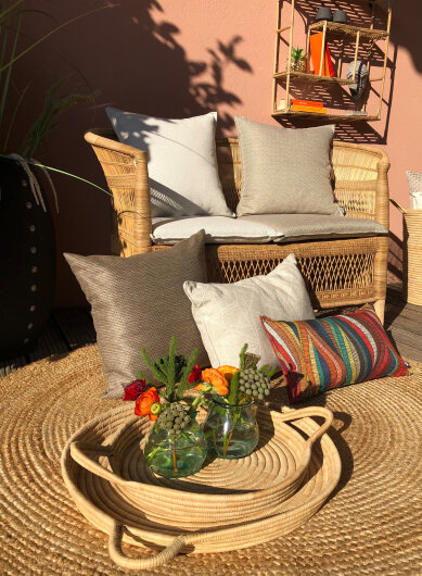 H.O.C.K. Peggy multicolor Outdoor Kissen mit Biese 50x30cm bunt design