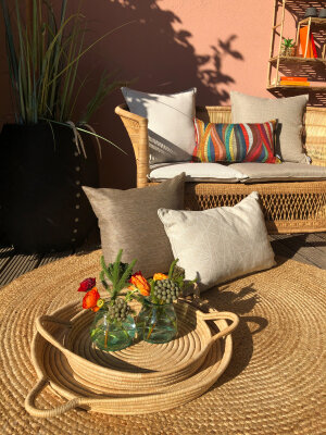 H.O.C.K. Peggy multicolor Outdoor Kissen mit Biese 50x30cm bunt design