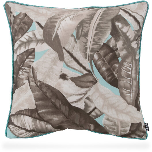 H.O.C.K. Amazonas Outdoor Kissen Blätter-Motiv mit Keder 50x50cm braun taupe