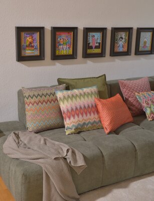 H.O.C.K. Cahlil Dekokissen 60x40cm multicolor boho