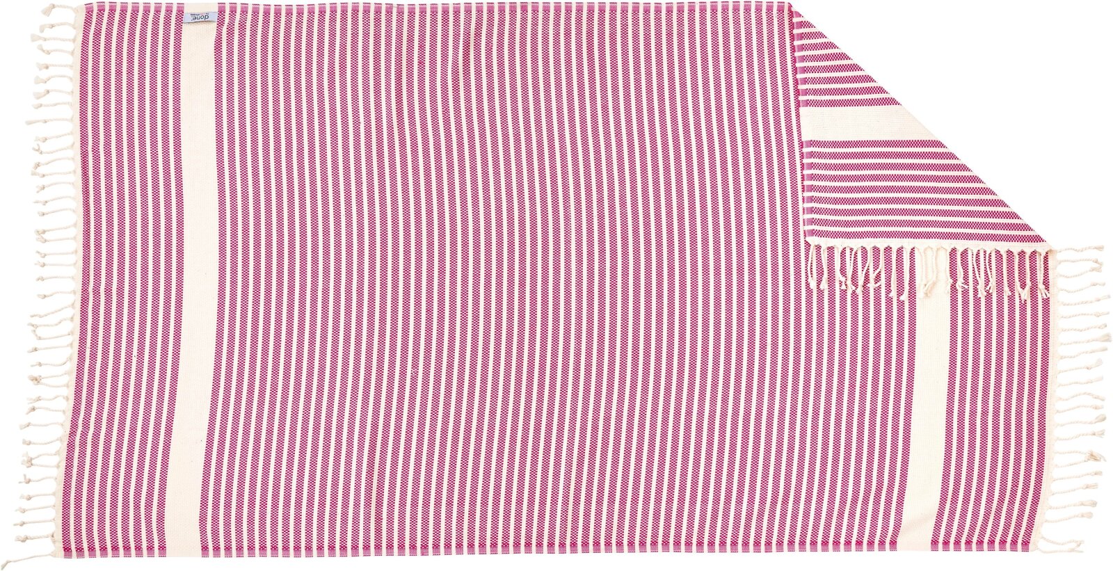H.O.C.K. Decke Lovely Stripes mit Fransen 100x180cm pink
