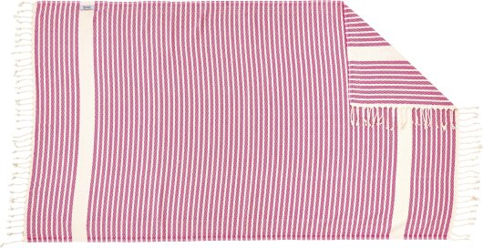 H.O.C.K. Decke Lovely Stripes mit Fransen 100x180cm pink