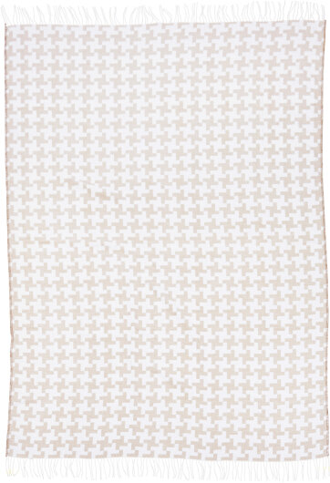 H.O.C.K. Decke Tinka Criss-Cross 150x200cm mit Fransen beige