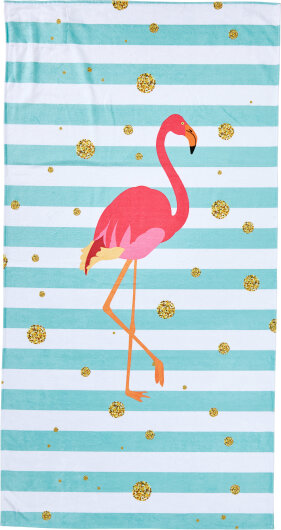 H.O.C.K. Strandhandtuch Porto mit Tasche Towel 90x180cm Flamingo Case