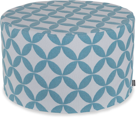 H.O.C.K. Luna Outdoor Hocker rund Pouf ø60x40cm petrol türkis
