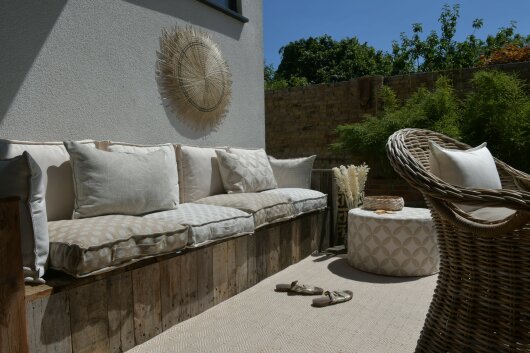 H.O.C.K. Luna Outdoor Hocker rund Pouf ø60x40cm natur