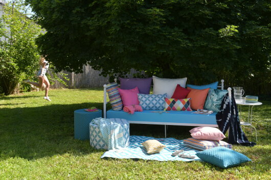 H.O.C.K. Giulio Outdoor Kissen 50x50cm himbeer