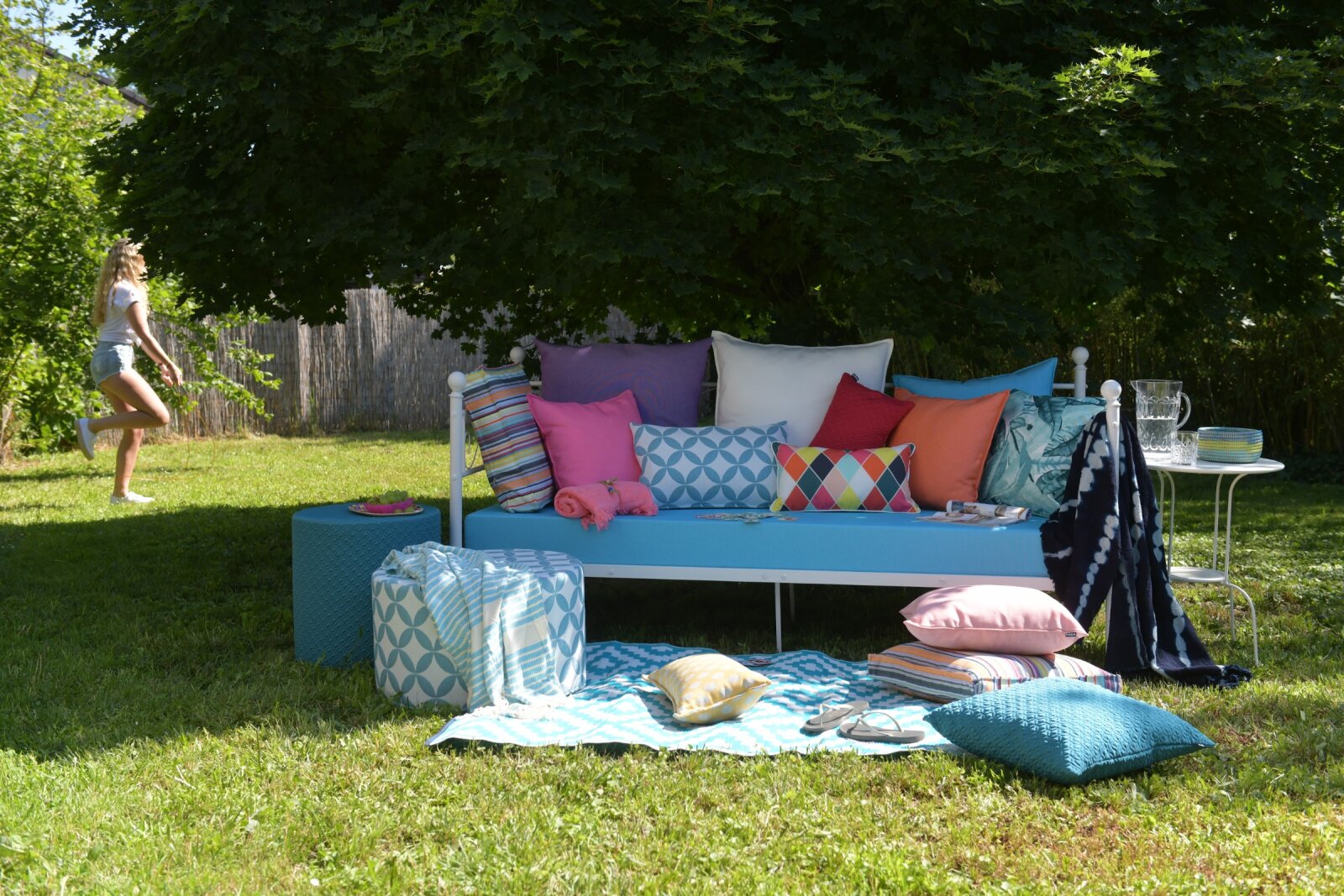 H.O.C.K. Giulio Outdoor Kissen 50x50cm petrol