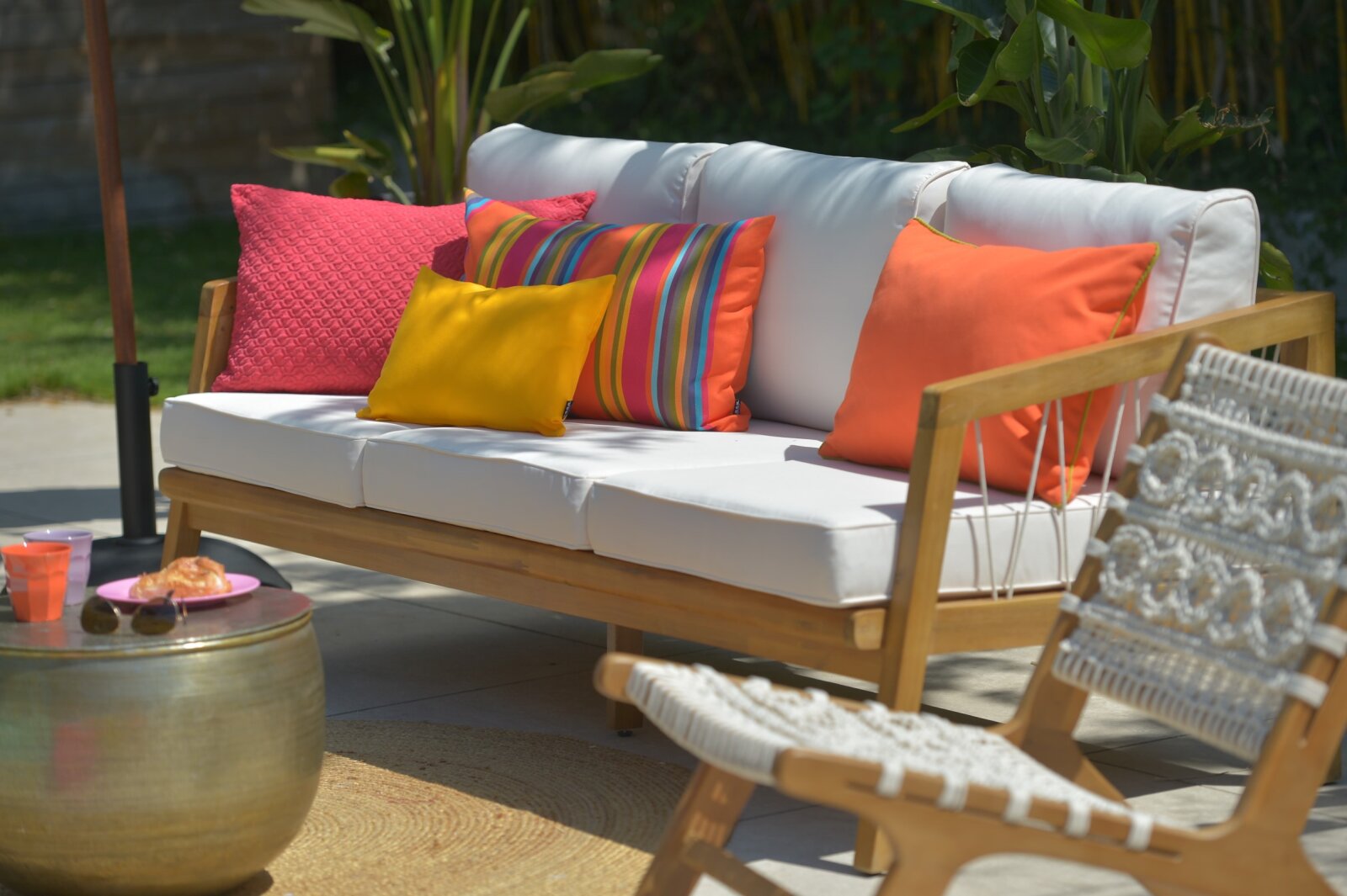 H.O.C.K. Giulio Outdoor Kissen 60x40cm himbeer