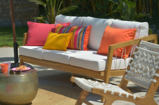 H.O.C.K. Giulio Outdoor Kissen 60x40cm himbeer