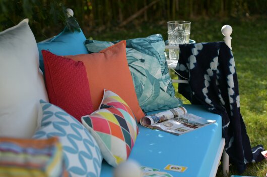 H.O.C.K. Giulio Outdoor Kissen 50x30cm himbeer