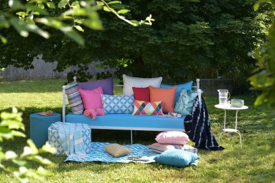 H.O.C.K. Giulio Outdoor Kissen 50x30cm himbeer