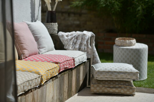 H.O.C.K. Banno dots Outdoor Matratzenkissen Punkte 50x50x10cm gelb nanu