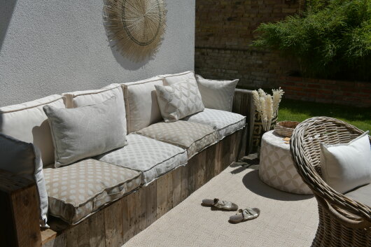 H.O.C.K. Banno dots Outdoor Matratzenkissen Punkte 50x50x10cm beige nanu