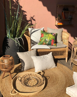 H.O.C.K. Baba Outdoor Kissen mit Keder 60x40cm natur nanu