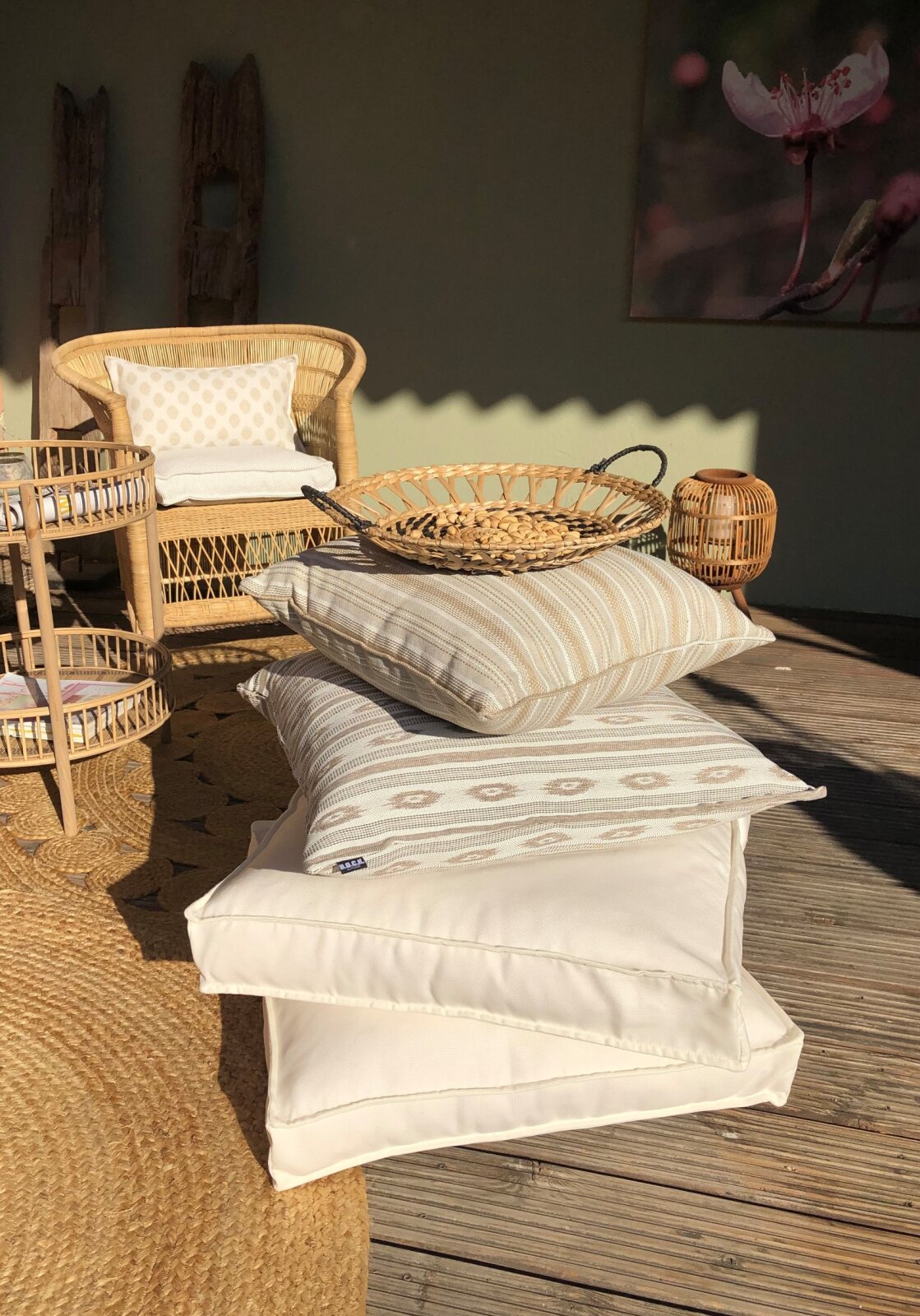 H.O.C.K. Tivolo Outdoor Kissen mit Keder 50x50cm natur taupe nanu