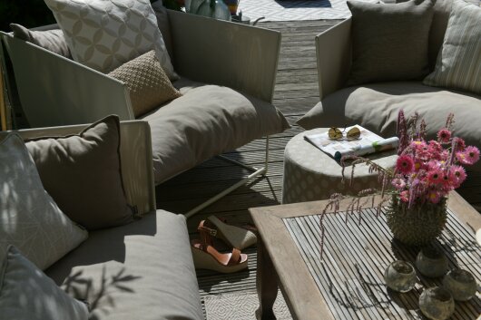 H.O.C.K. Tivolo Outdoor Kissen mit Keder 50x50cm natur taupe nanu