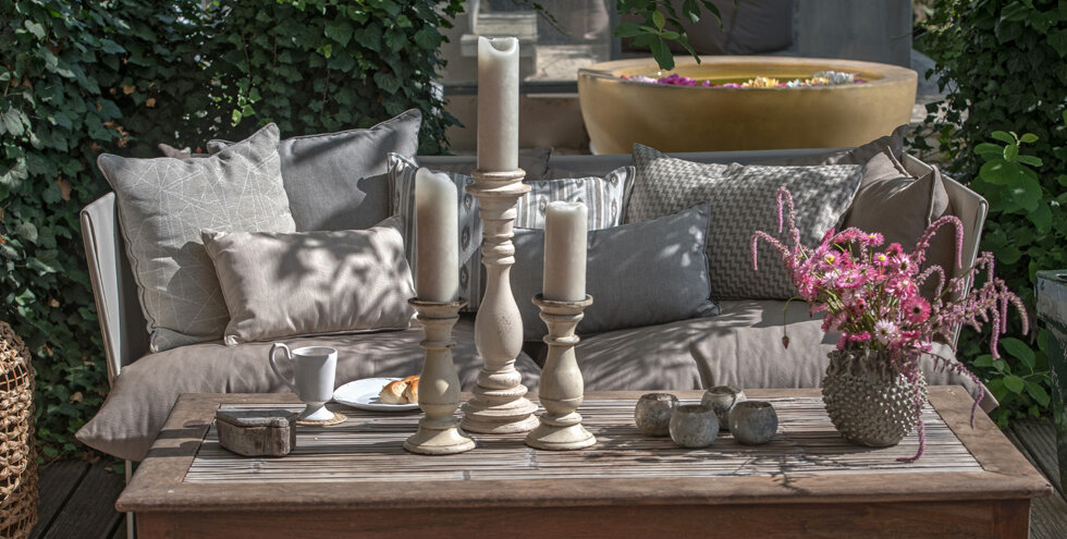 H.O.C.K. Tivolo Outdoor Kissen mit Keder 60x40cm natur taupe nanu