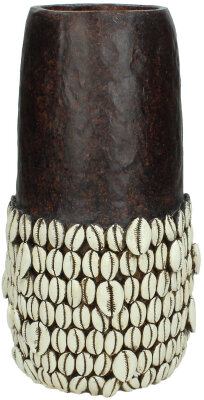 Kersten Vase Polyresin mit Muscheln 17x17x32cm braun