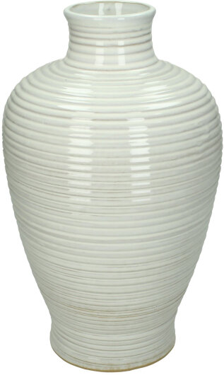 KRST Vase Steingut 18x18x30cm weiß
