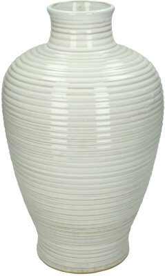 KRST Vase Steingut 18x18x30cm weiß