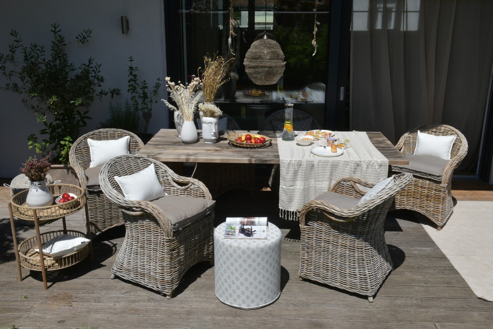 H.O.C.K. Banno dots Outdoor Kissen mit Biese Punkte 50x30cm Punkte beige nanu