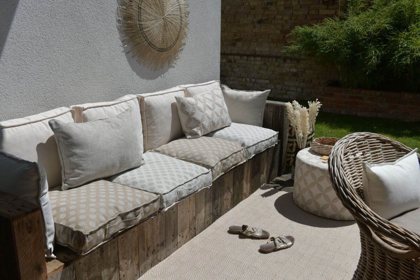 H.O.C.K. Luna Outdoor Wendekissen 60x40cm natur