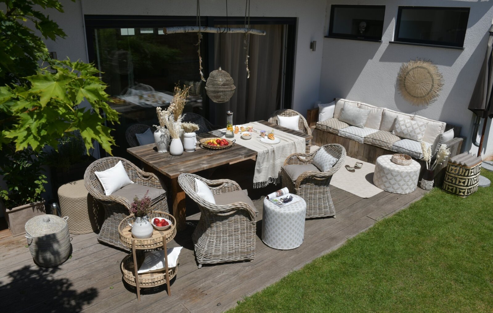 H.O.C.K. Luna Outdoor Wendekissen 60x40cm natur