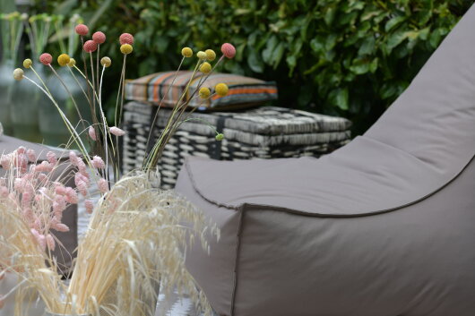 H.O.C.K. Miami Outdoor Blobby Sitzsack ca. 95x95x80cm Lounge-Sessel taupe 11-8008 almond wasserabweisend