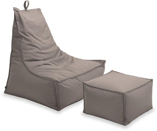 H.O.C.K. Miami Outdoor Blobby Bean Cube Pouf ca. 55x55x35cm taupe 11-8008 almond Cube wasserabweisend