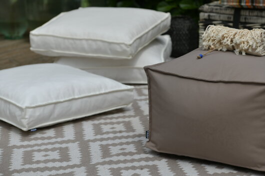 H.O.C.K. Miami Outdoor Blobby Bean Cube Pouf ca. 55x55x35cm taupe 11-8008 almond Cube wasserabweisend