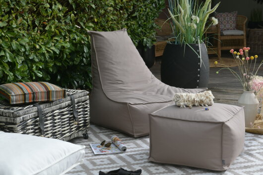 H.O.C.K. Miami Outdoor Blobby Bean Cube Pouf ca. 55x55x35cm taupe 11-8008 almond Cube wasserabweisend