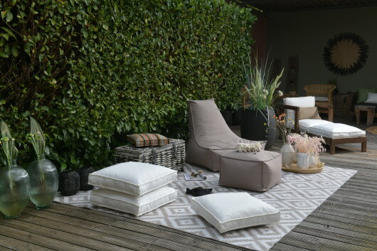 H.O.C.K. Miami Outdoor Blobby Bean Cube Pouf ca. 55x55x35cm taupe 11-8008 almond Cube wasserabweisend