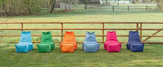 H.O.C.K. Miami Outdoor Blobby Bean Cube Pouf ca. 55x55x35cm taupe 11-8008 almond Cube wasserabweisend