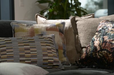 H.O.C.K. Monti Kissen mit Keder 50x50cm multi beige col. 01