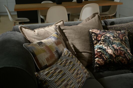 H.O.C.K. Monti Kissen mit Keder 60x40cm multi beige col. 01