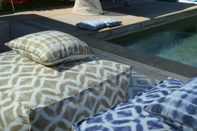 H.O.C.K. Badu Batik Yale Outdoor Loungehocker 90x90x40cm...