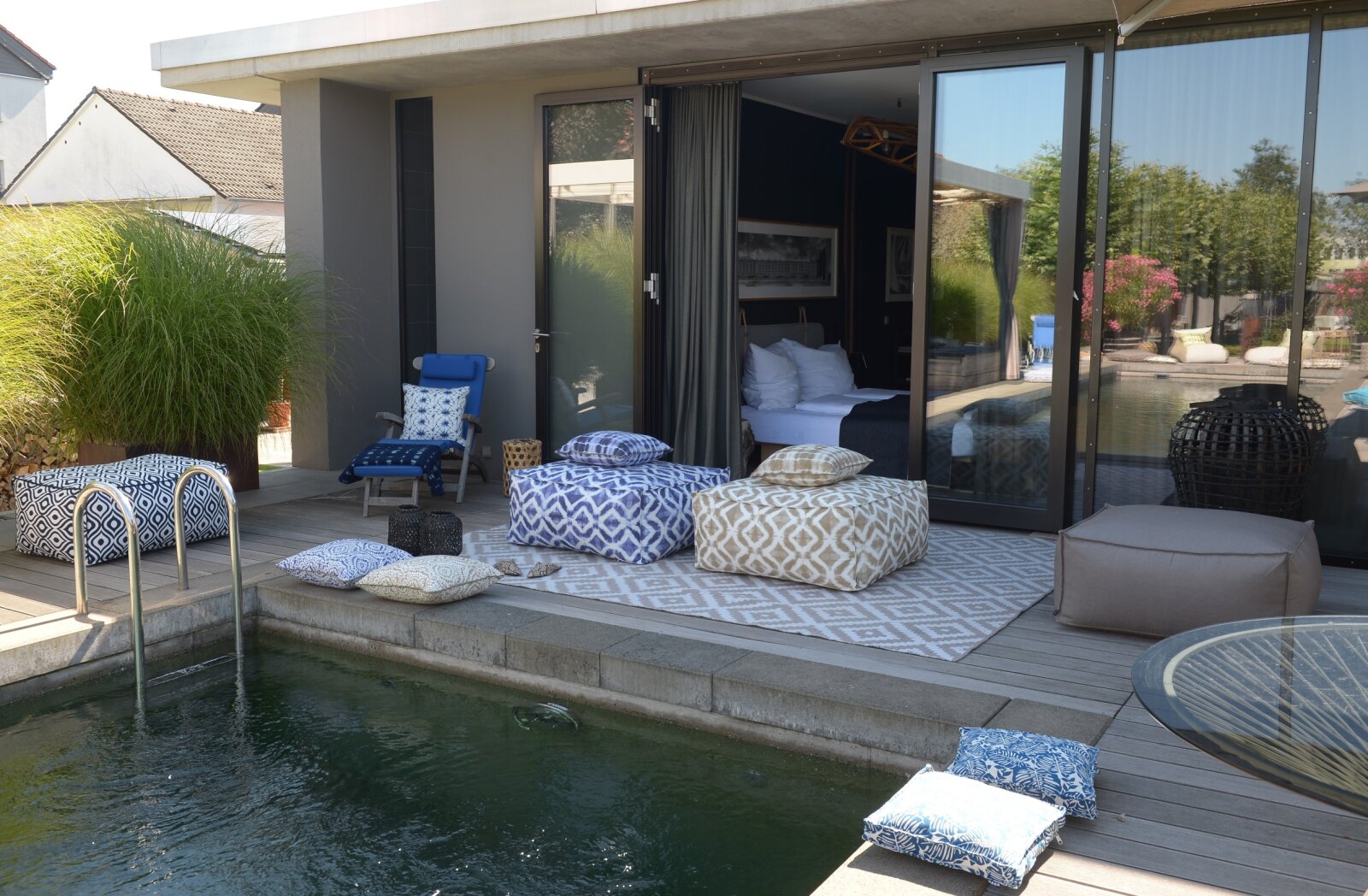 H.O.C.K. Badu Batik Yale Outdoor Loungehocker 90x90x40cm col. 08 grün
