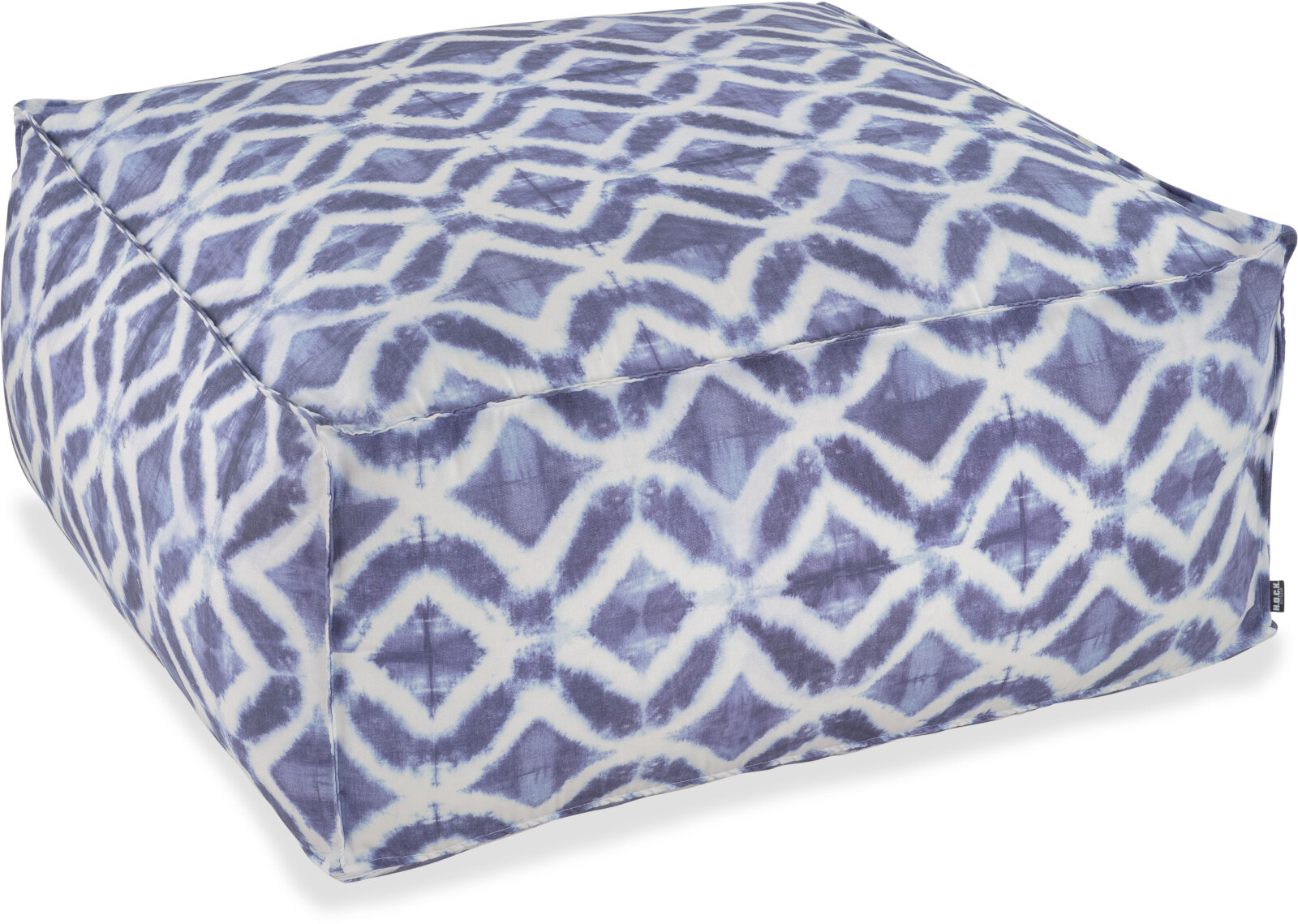 H.O.C.K. Badu Batik Yale Outdoor Loungehocker 90x90x40cm col. 03 blau